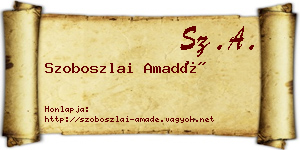 Szoboszlai Amadé névjegykártya